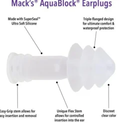 Mack's Aqua Block Silicone Earplugs - 2 Pair Sale