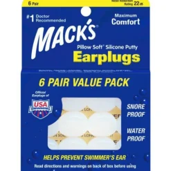 Mack's Pillow Soft Silicone Putty Earplugs - 6 Pair Clearance