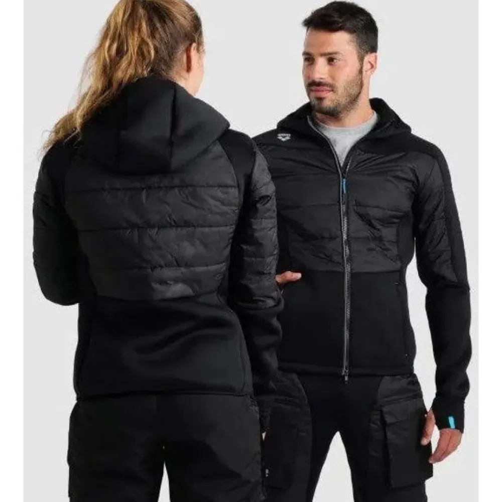Arena Team Hooded Half Quilted Jacket 500 Black Clearance